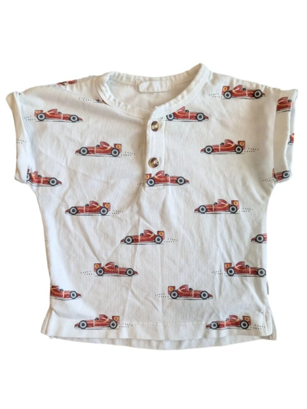 First by Petit Lem Race Car T-Shirt for Baby Boys 9m Red White Black